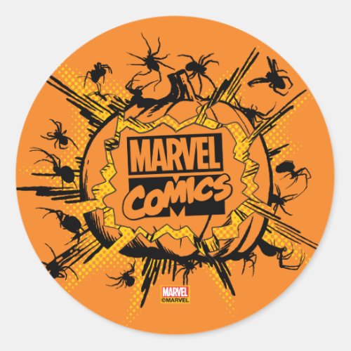 Classic Marvel Comics Logo Jack_o_lantern Classic Round Sticker