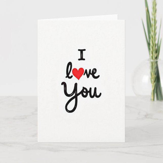 Classic Matte I Love You Card (Front)
