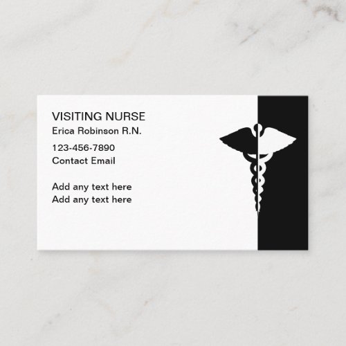 Classic Medical Visiting Nurse Theme Business Card