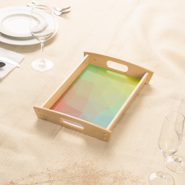 Classic Mediterranean Colorful Mosaic Pattern Tea Serving Tray (Front)