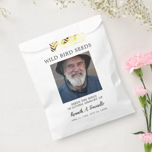 Classic Memorial Bird Seed Favor Bag Zazzle
