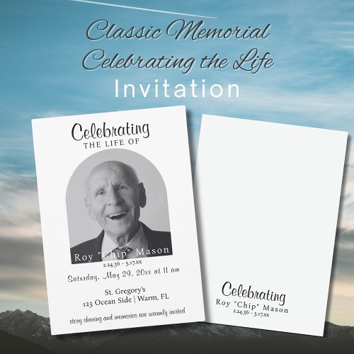 Classic Memorial Celebrating the Life Invitation