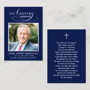 Classic Memorial Photo Funeral Card