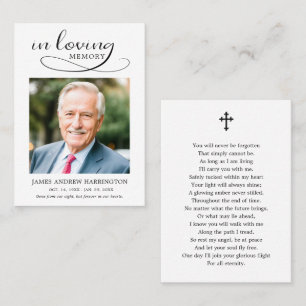 Classic Memorial Photo Funeral Card