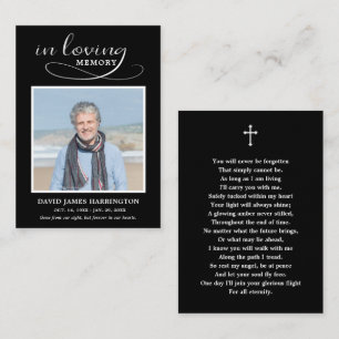 Classic Memorial Photo Funeral Card