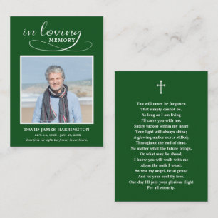 Classic Memorial Photo Funeral Card