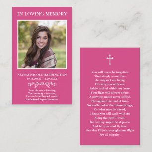 Classic Memorial Photo Funeral Card