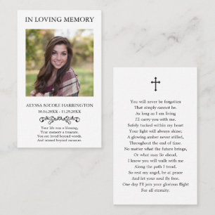 Classic Memorial Photo Funeral Card