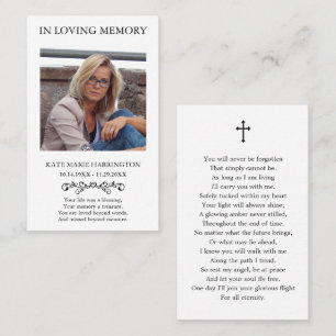 Classic Memorial Photo Funeral Card