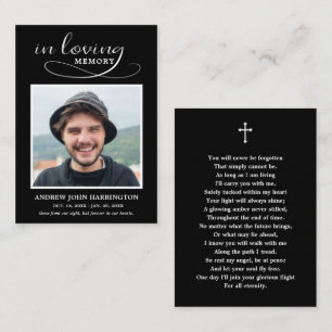 Classic Memorial Photo Funeral Card
