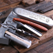 Classic Men's Grooming Kit: Scissors, Comb & Razor (Top)