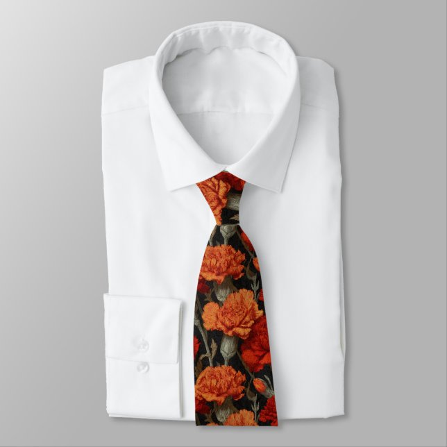 Classic Menswear Ties Carnation Floral (Tied)