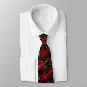 Classic Menswear Ties Peonies Flower