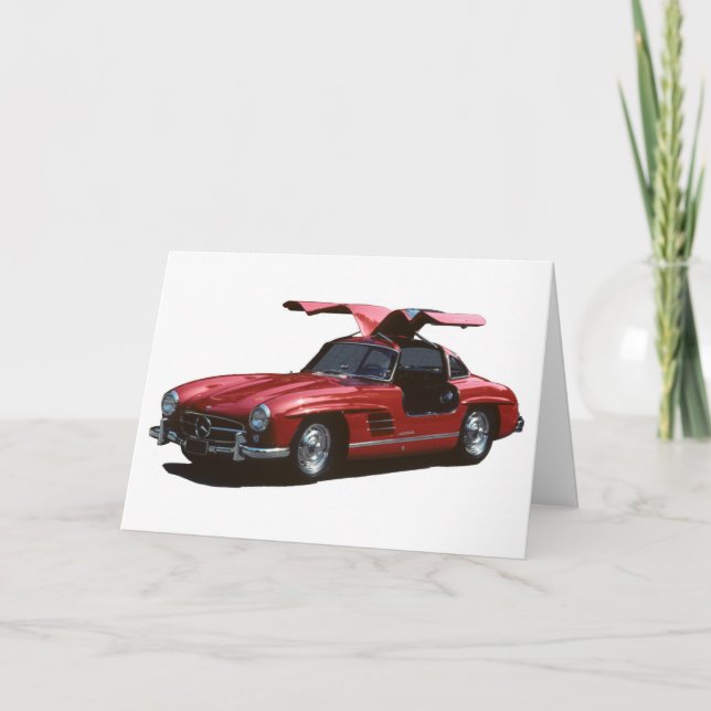 Classic Mercedes Benz SLR300 Gullwing Poster Card (Front)