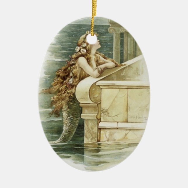 Classic Mermaid Ceramic Ornament (Front)