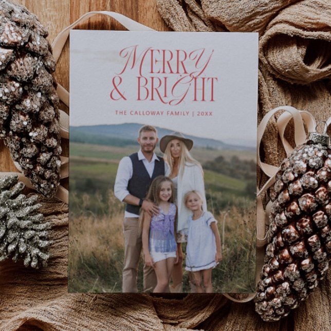 Classic Merry & Bright Photo Holiday Card (Creator Uploaded)