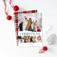 Classic Merry Christmas 5 photo Christmas Card