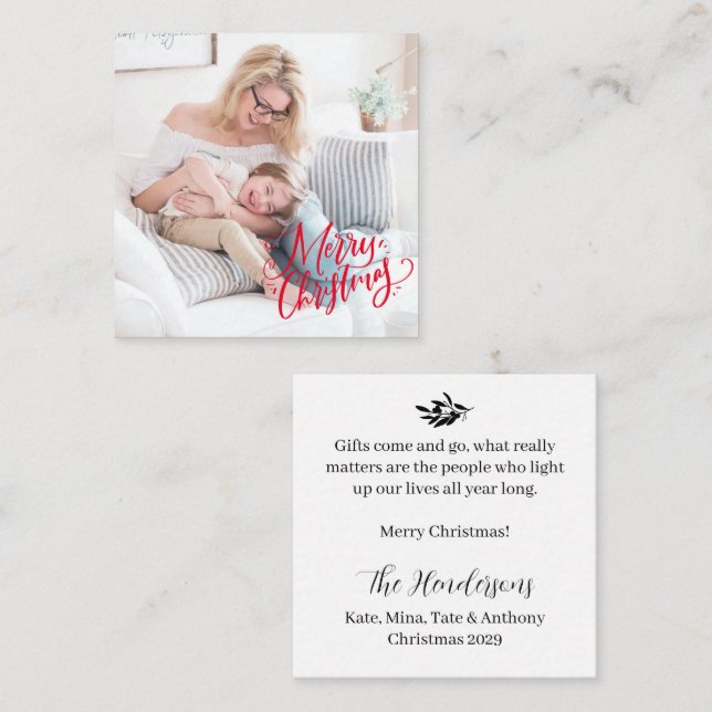 Classic Merry Christmas BUDGET Note Card (Front/Back)