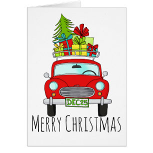 Classic Merry Christmas Car with Gifts Cards