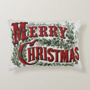 Classic Merry Christmas Decorative Accent Pillow