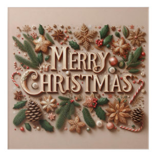Classic Merry Christmas greenery  Acrylic Print
