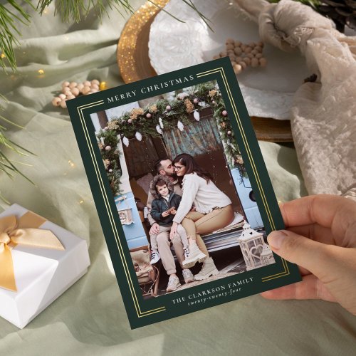 Classic Merry Christmas Holiday Photo Card