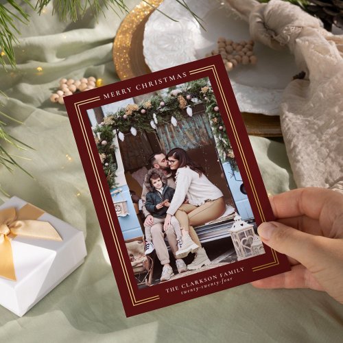 Classic Merry Christmas Holiday Photo Card