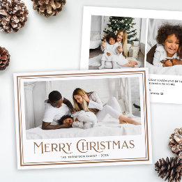 Classic Merry Christmas Letterpress Photo Cards
