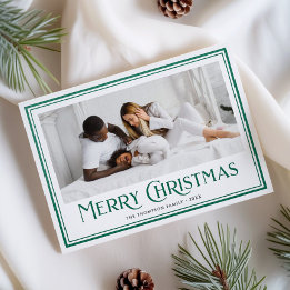 Classic Merry Christmas Letterpress Photo Cards
