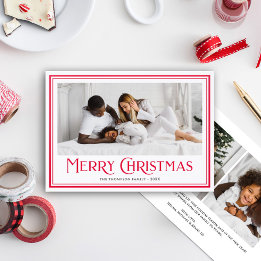 Classic Merry Christmas Letterpress Photo Cards