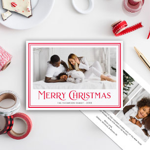 Classic Merry Christmas Letterpress Photo Cards
