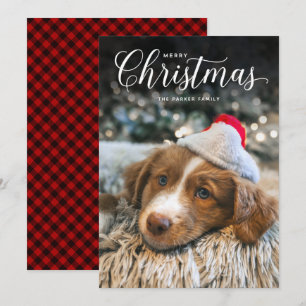 Classic Merry Christmas Type Photo Card