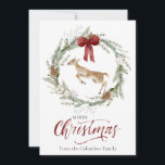 Classic Merry Christmas Winter Animal Wreath Photo Holiday Card<br><div class="desc">Beautiful winter wreath and deer scene with photo on the back.  Ideal for all your Merry Christmas greetings this holiday season.  Easily customize to make it your own.</div>