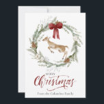 Classic Merry Christmas Winter Animal Wreath Photo Holiday Card<br><div class="desc">Beautiful winter wreath and deer scene with photo on the back.  Ideal for all your Merry Christmas greetings this holiday season.  Easily customize to make it your own.</div>