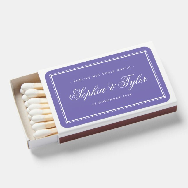 Classic Met Their Match Periwinkle Lilac Wedding (Front Open)
