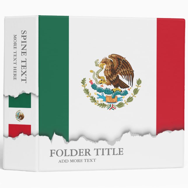 Classic Mexican Flag Binder (Front/Spine)