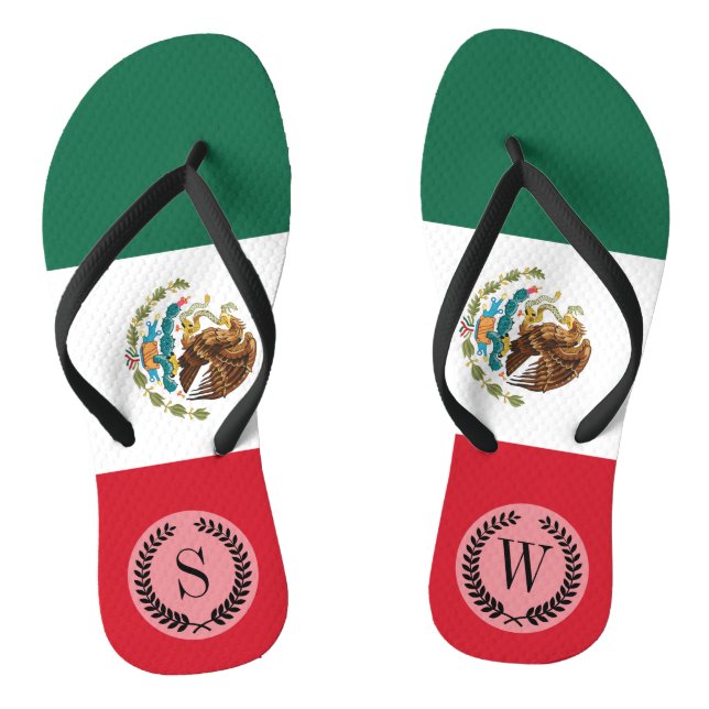 Classic Mexican Flag Flip Flops (Footbed)