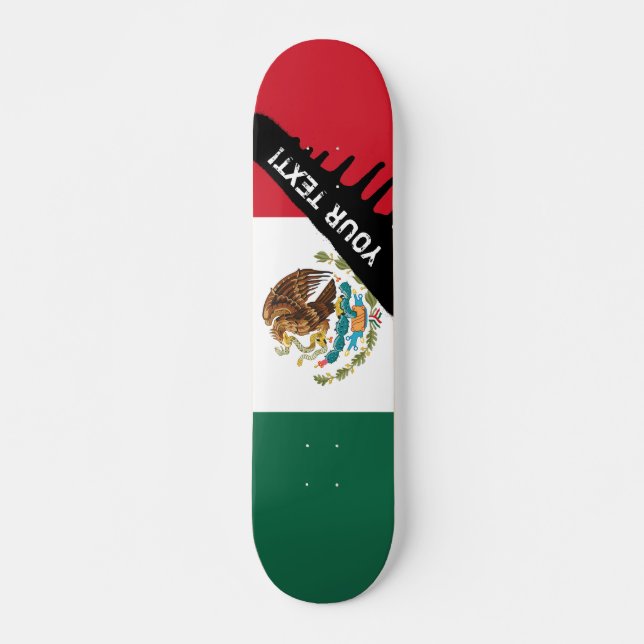 Classic Mexican Flag Skateboard Deck (Front)