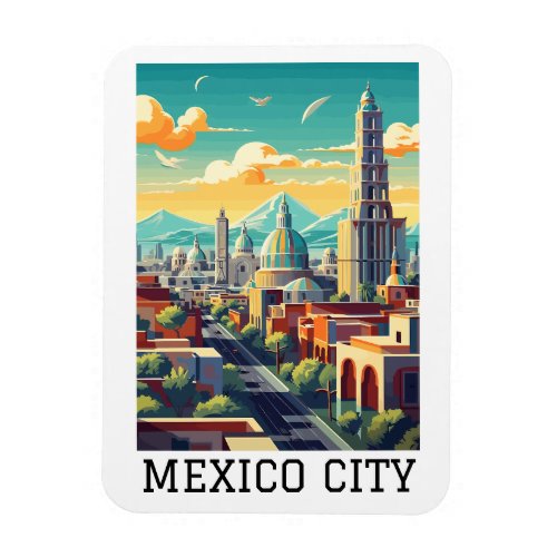 Classic Mexico City CDMX Retro Vintage Travel Magnet
