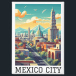 Classic Mexico City CDMX Retro Vintage Travel Magnet<br><div class="desc">Colorful classic mexico city retro vintage travel Magnet and souvenir of the mexican capital city CDMX featuring the famous buildings and landmarks of Ciudad de Mexico. makes an amazing travel gift idea for your family and every tourist.</div>