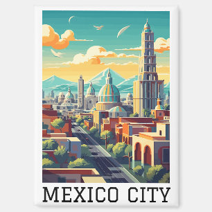 Classic Mexico City CDMX Retro Vintage Travel Magnet