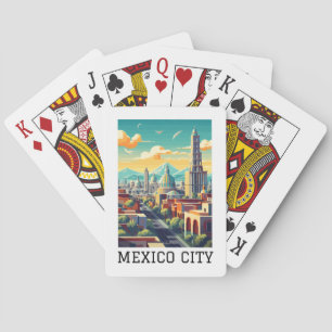 Classic Mexico City CDMX Retro Vintage Travel Poker Cards