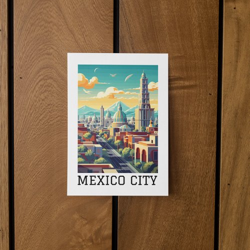 Classic Mexico City CDMX Retro Vintage Travel Postcard