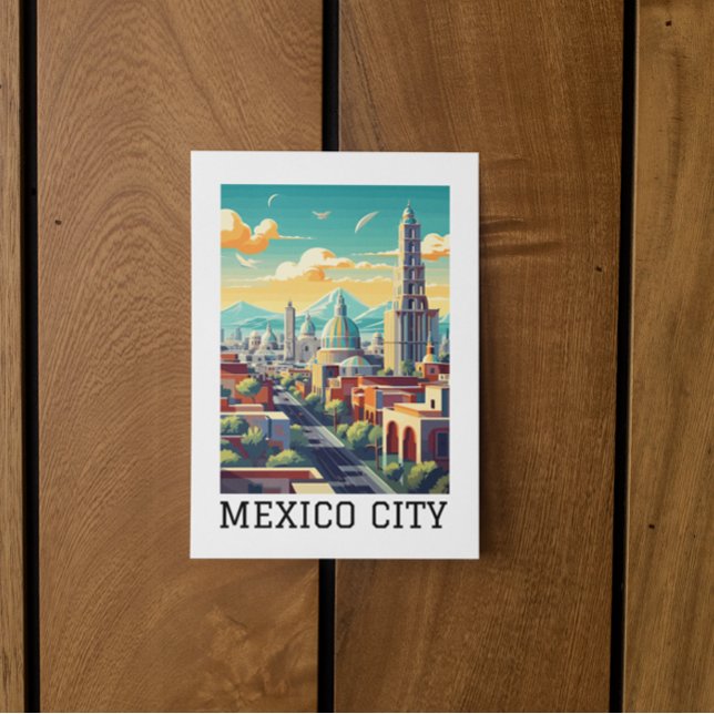 Classic Mexico City CDMX Retro Vintage Travel Postcard (mexico city cdmx retro vintage travel postcard)
