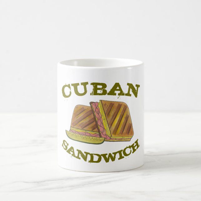 Classic Miami Cuban Sandwich Ham Pork Swiss Cheese Coffee Mug (Center)