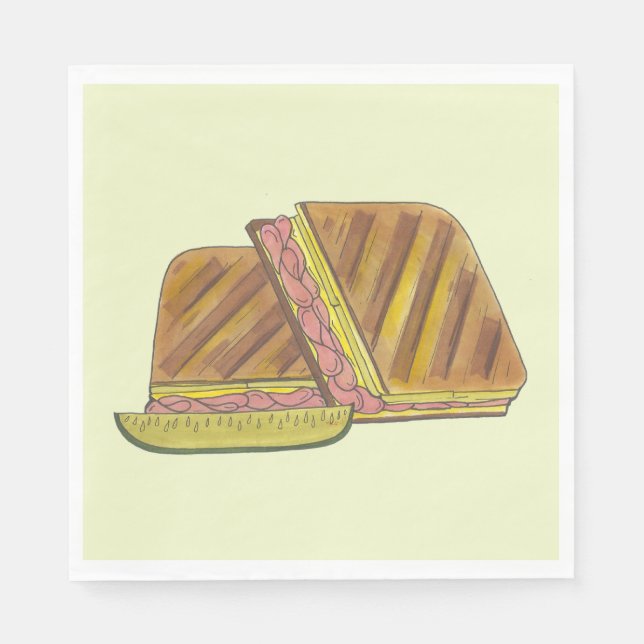 Classic Miami Cuban Sandwich Ham Pork Swiss Cheese Napkins (Front)