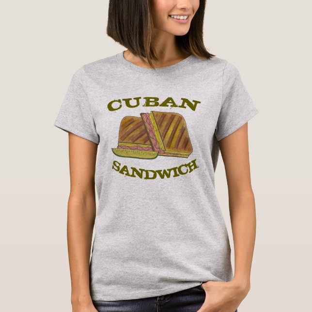Classic Miami Cuban Sandwich Ham Pork Swiss Cheese T-Shirt (Front)