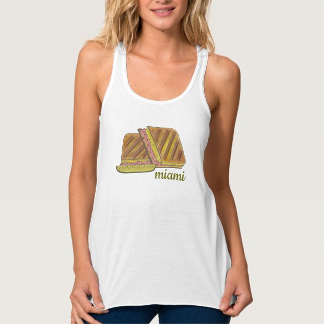 Classic Miami Cuban Sandwich Ham Pork Swiss Cheese Tank Top (Front)