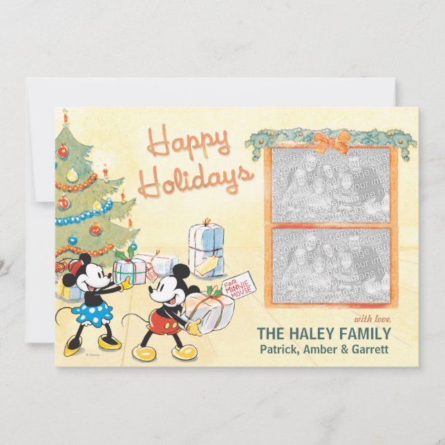 Classic Mickey and Minnie: Happy Holidays Card (Front)