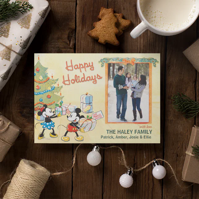 Classic Mickey and Minnie: Happy Holidays Card
